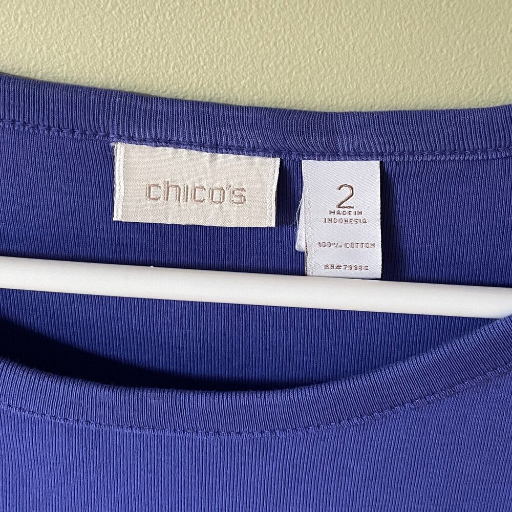 Women's Purple/Dark Lilac 3/4 Sleeve Pullover Top (Size 2) - Picture 3 of 11